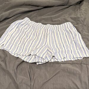 Universal threads Striped Blue and White Ruffle Hem Shorts
